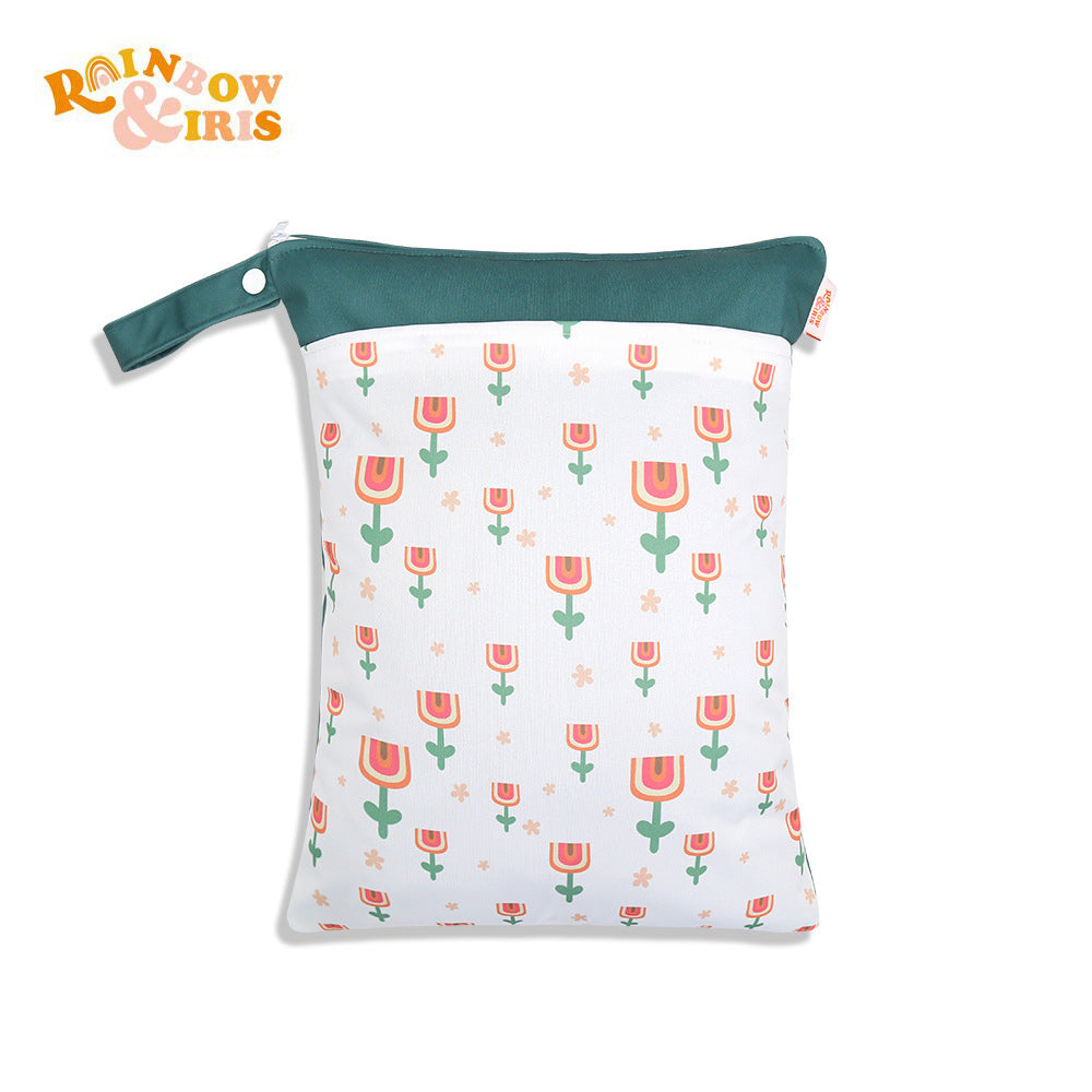 Almacenamiento de impresión al por mayor pañales para bebés seco separación húmeda de doble capa bolso impermeable